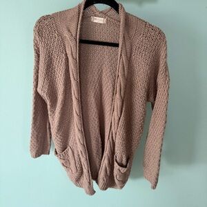 Altar’d State Cozy Tan Cable Knit Sweater Size S/M